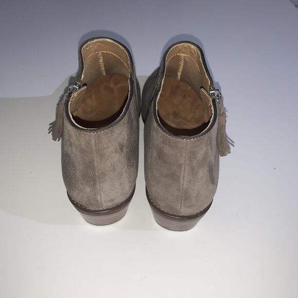 Vionic Boots Womens Size 11 Taupe Suede Serena Ankle Booties Side Zip Low Heel - Picture 6 of 9